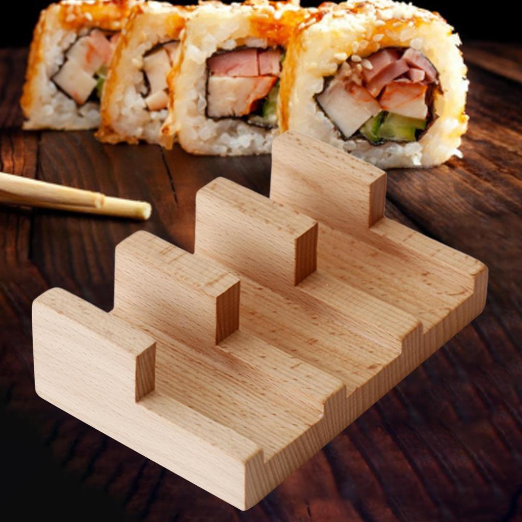 Wood Sushi Holder Display Stand Decorative Novelty Kitchen Gadget Platter Rack for Tabletop Party