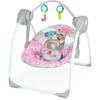 Balancelle Bébé Électrique Compacte – Animaux, Rose, 6 Vitesses Balancement, 10 Chansons, 2 Position D'inclinaison