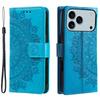 For iPhone 17 Pro Max Stand Case Imprinted Totem PU Leather Wallet Phone Cover with Wrist Strap