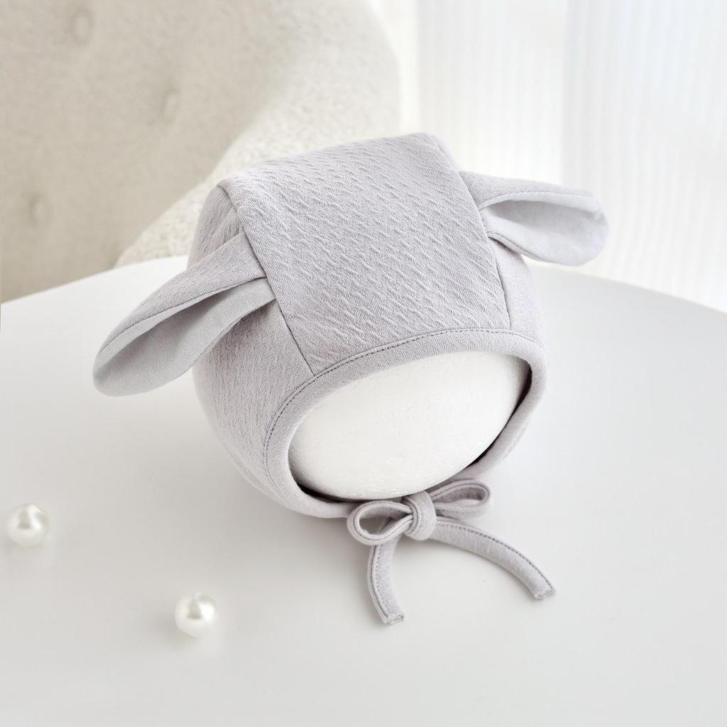 Jingqi Cute Newborn Ear Protection Tie-On Hat for Autumn and Winter.