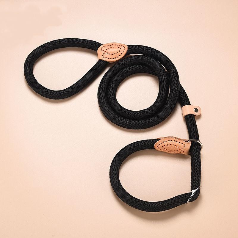 

Dog Leash Slip Rope Lead Leash Heavy Duty Braided Rope Adjustable Loop Collar Training Leashes For Medium Large Dogs Accessories 0.6cmX150cm чёрный