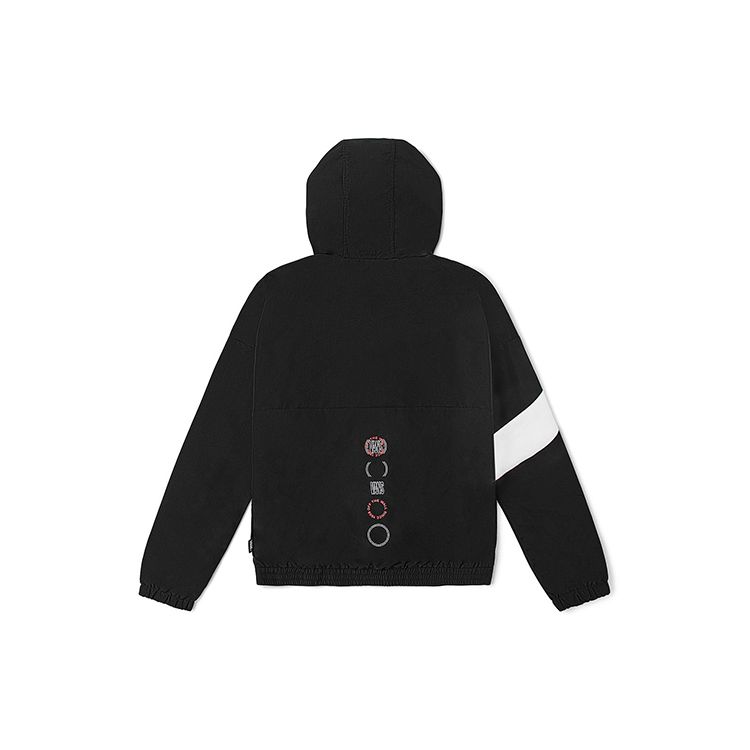 Vans Logo Printed Color Block Hoodie Jacket Men jackets Black VN0A54JBBLK