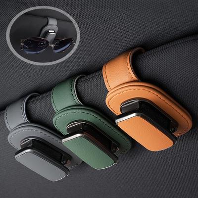 Superfiberläder Bil Glasögon Förvaringshållare Klämma Solskydd Solglasögonhållare Auto Interiörtillbehör