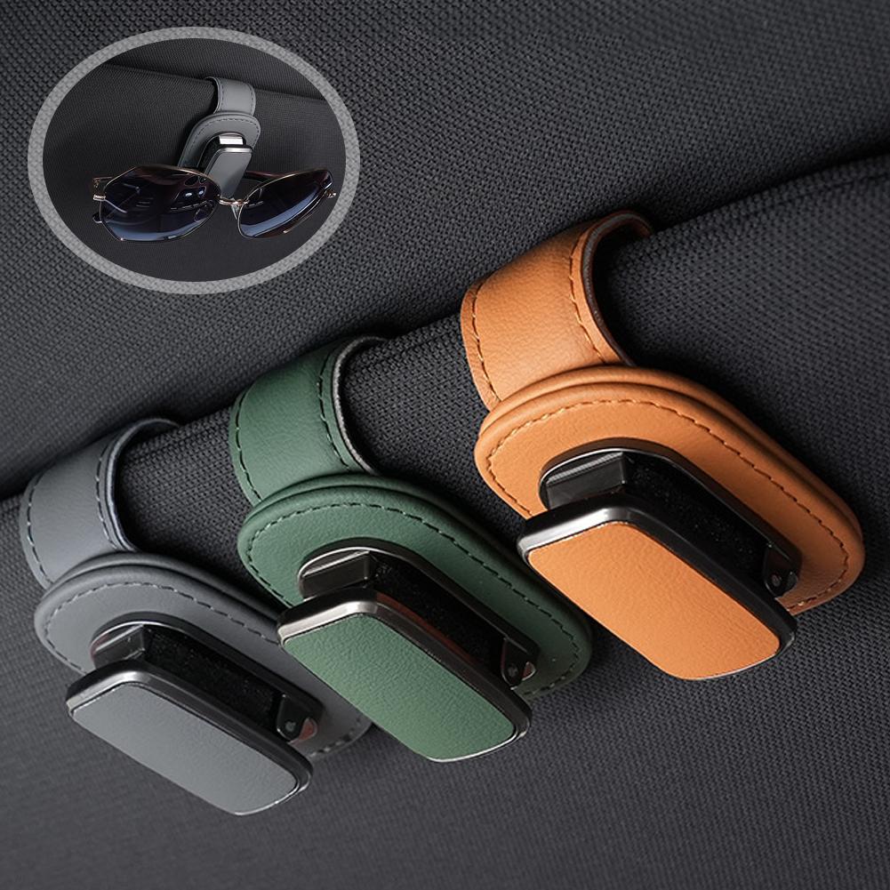

Super Fiber Leather Car Eyeglass Storage Holder Clip Sun Visor Sunglasses Holder Auto Interior Accessories