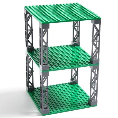 INIBUD Klasická kompatibilní základová deska 16x16 Sada 3 desek a 8 sloupků Deska, čepy, oboustranná, (Zelená)