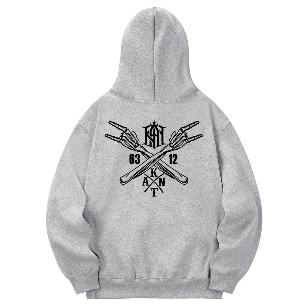Khg0146 Crosshand Fleece Hoodie - Gray