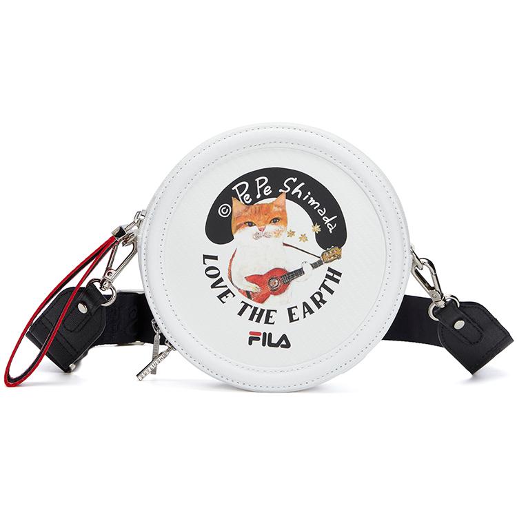 

New FILA Heritage PU Crossbody Bag Regular Women s Standard White F13W138175F-WT 17.5*6.6*17.5CM