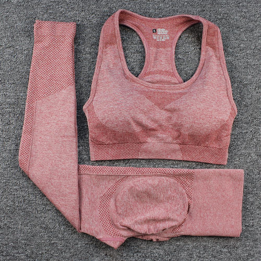European & American Women's Butt-Lifting Seamless High-Waisted Yoga Pants & Bra Set