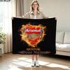 1PC Arsenal F Custom Name Patterned Flannel Blanket Suitable For All Seasons for Home Decor Warmth and Comfort Gifts Holiday Present