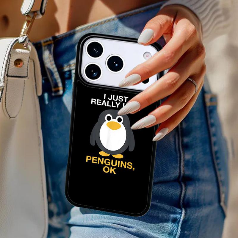 I Just Really Like Penguins OK Phone Case For iPhone 17 Air 14 15 13 12 Max Cover For Apple 14 15 16 16e 11 Pro Max Plus