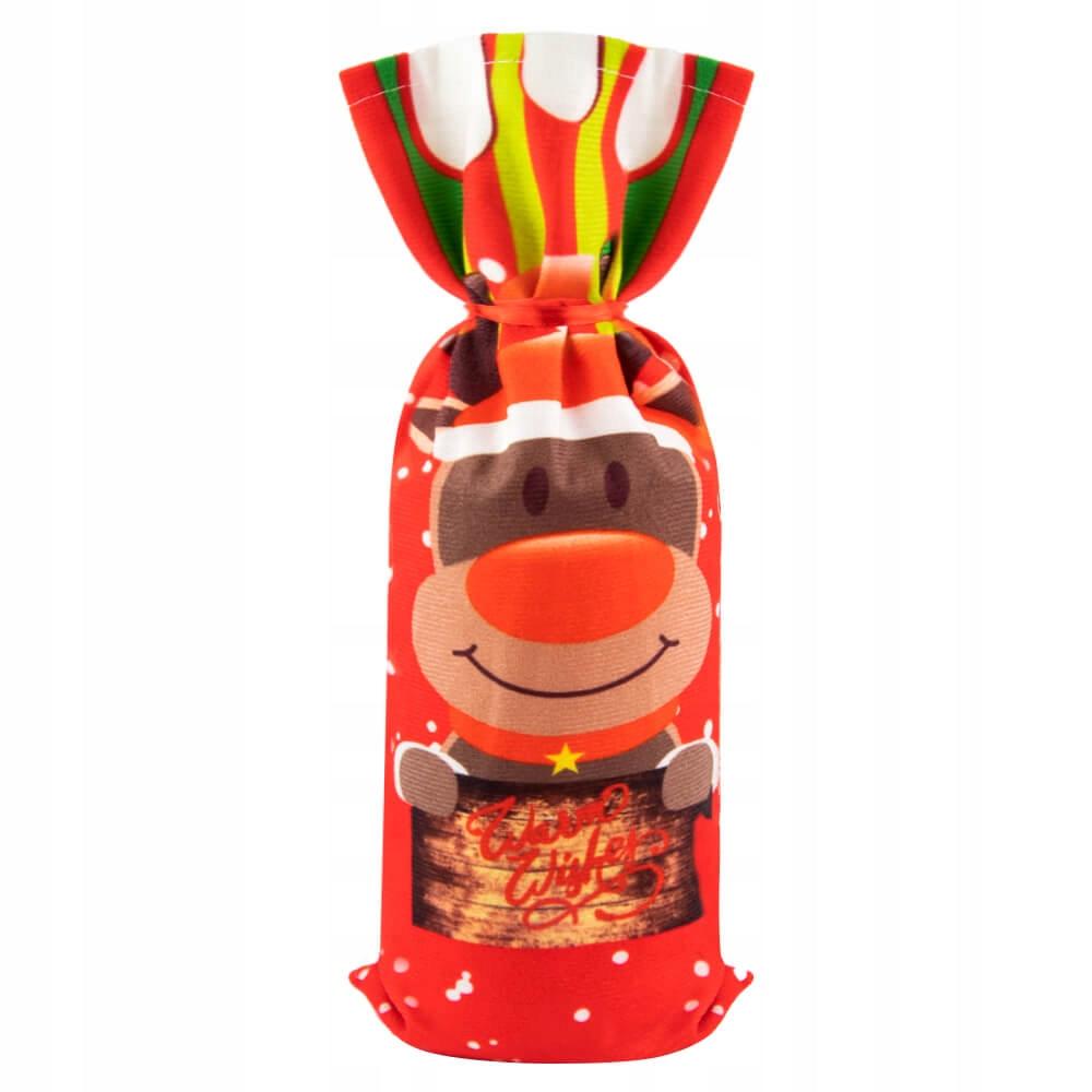 Christmas Bag for Bottle Gift Santa Snowman Bag RED GIFT