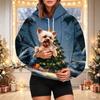 Women's Fashion Christmas Print Hoodie with Pet Pocket, Casual Pullover for Holiday Wear