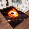 Burning soccer ball design in space carpet Suitable for use as an anti-slip game mat for living room and bedroom sofas