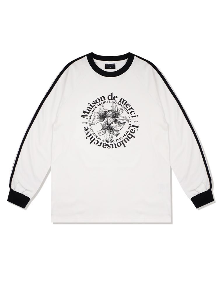 LA MAISON STUDIO Unisex Leris Raglan Contrast Long Sleeve White/Black (Fcd3Ts801M)