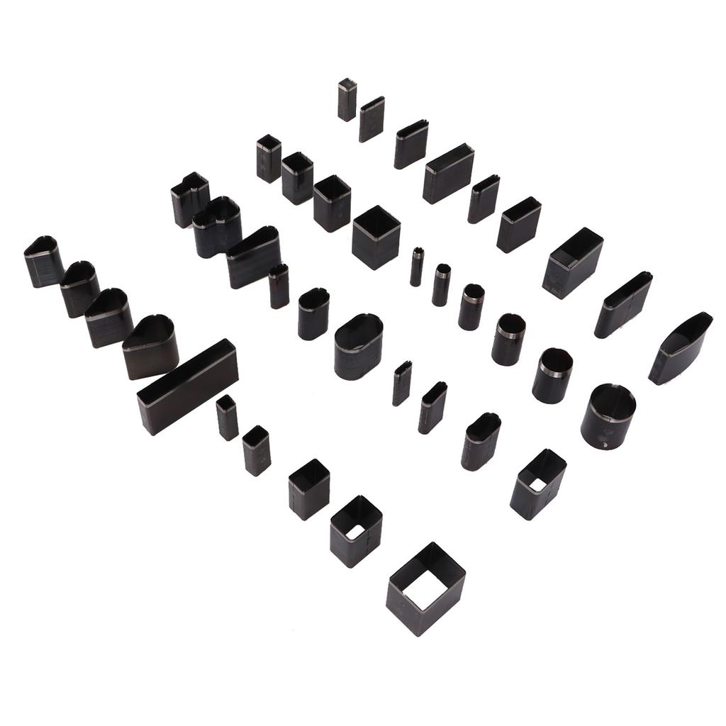 39 Shapes Leather Cutter Punch High Density High Carbon Steel Thin Sharpness Hollow Punch Cutter for DIY Handicraft Belts