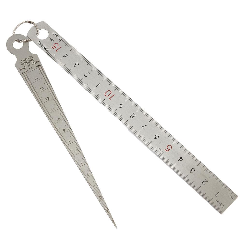 Depth Ruler Ruler Taper Feeler Gauge Gage Stainless steel 1-150mm Silver
