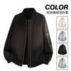Mens High Street Stand Collar Workwear Pilot Jacket Baseball Style Loose Fit Casual Outerwear