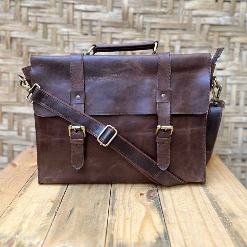 

Коричневая кожаная сумка-мессенджер Сумка для ноутбука Портфель сумка для компьютера Мессенджер ручной работы для мужчин женщин сумка-сатчел для работы Рождественские подарки 13 x 10 x 5 in