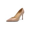 Fashion Women's new pointed leather patent leather color blocked temperament sexy slim heel high-heeled plus size work shoes
