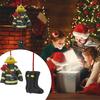Christmas Firefighter Ornaments Handmade Resin Firefighter Car Pendant for Christmas Tree Party Decoration