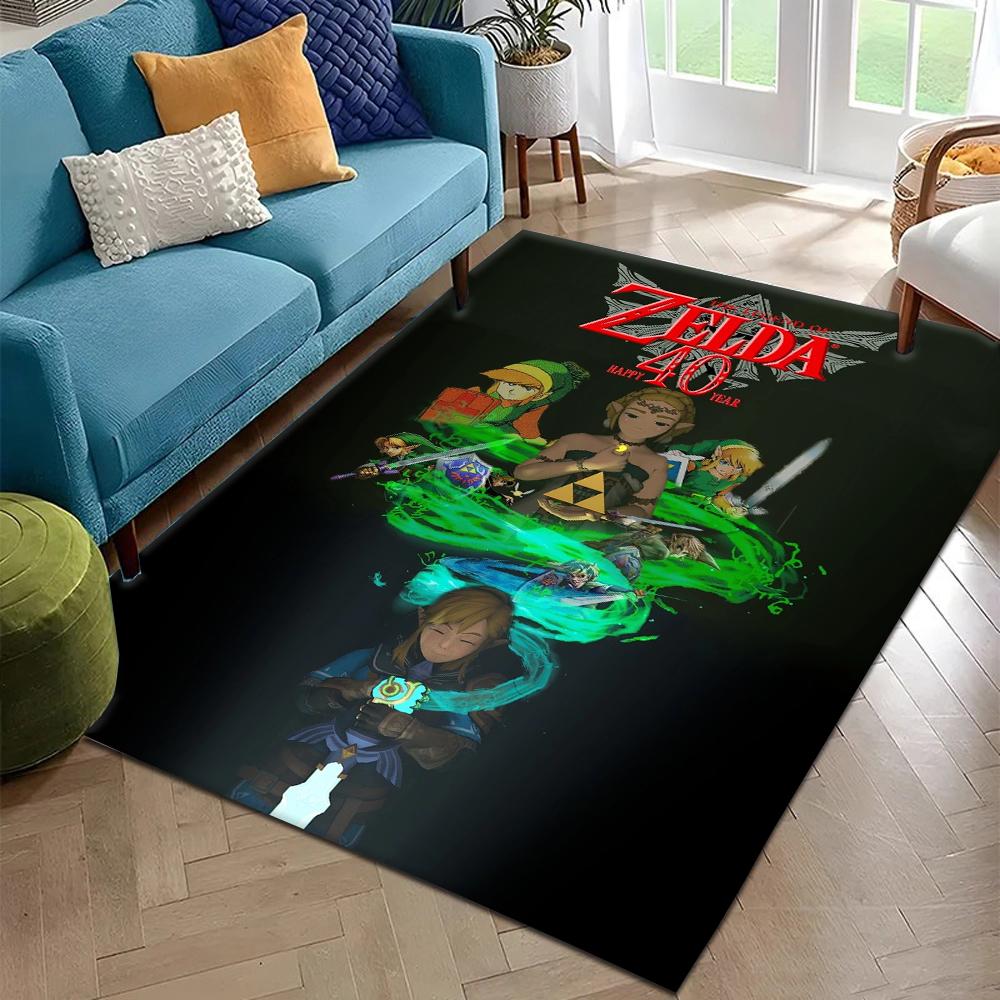 40th Anniversary Game The L-Legend of Zelda Carpet Rug for Living Room Decor Sofa Home Kids Game Area Rug Non-slip Floor Mat