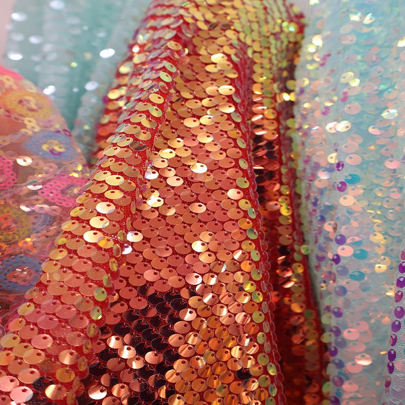 

Вышитая 5 мм сетка из пайеток для свадебного платья, юбки, сумки и блестящего декора