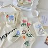 White Graffiti Socks For Women, Personality Fashion Mid-Leg Socks, Thin Cotton Socks, Trendy Cartoon College Style