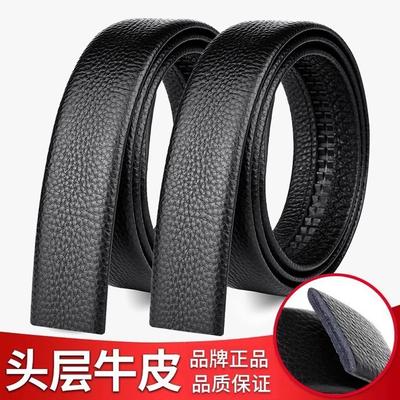Ceinture 3.5 Large Ceinture Automatique Homme Haut de Gamme Première Couche Affaires Cuir de Vache Ceinture Sans Boucle