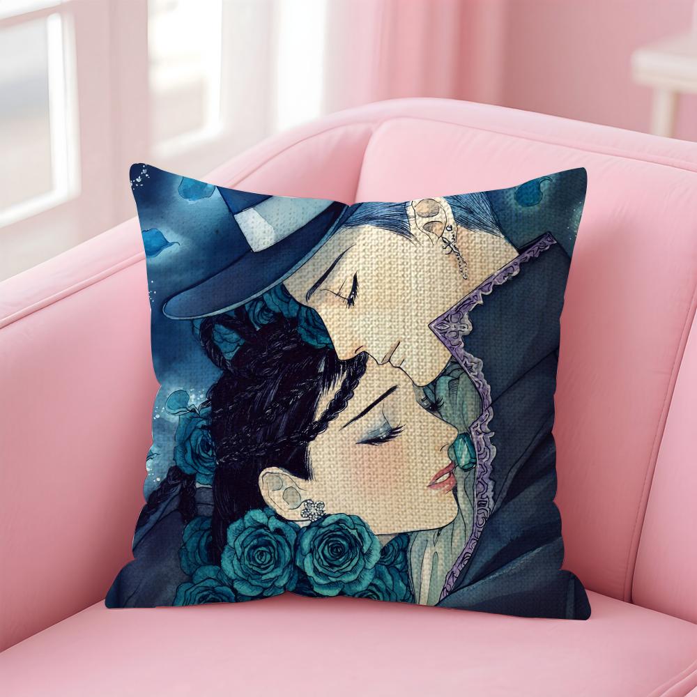 P-Paradise K-Kiss Manga Cushion Cover Natural Linen Pillow Case Double-Sided Print Decorative Sofa Pillowcase Home Decor Gift
