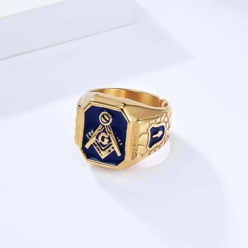 2026 Vintage Personality Masonic Ring Ring Men's Brotherhood Fashion Hipster Wear Hands Accessories