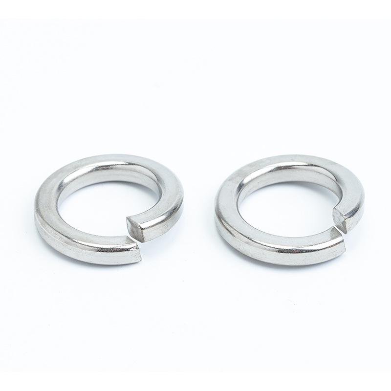GB93 304 Stainless Steel Spring Washer - Open Style, White Finish, Sizes M2 To M6