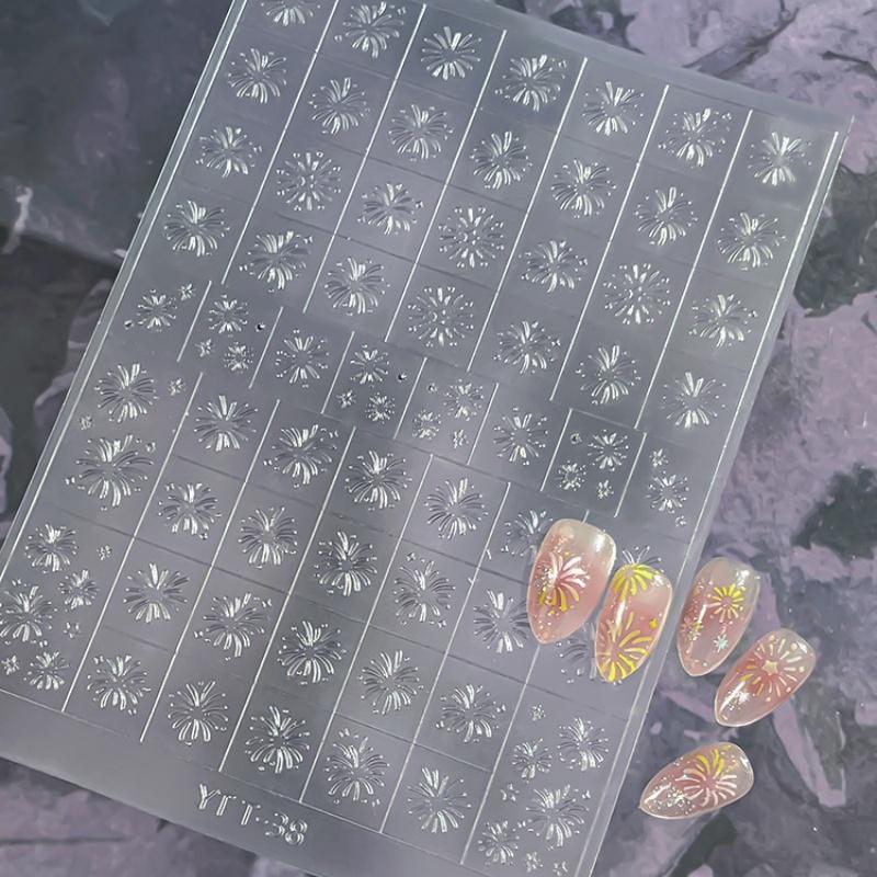 Simple Hollow French Nail Decals Transparent Spray-Painted Heart Butterfly Nail Art Stickers Fashion Manicure Decor