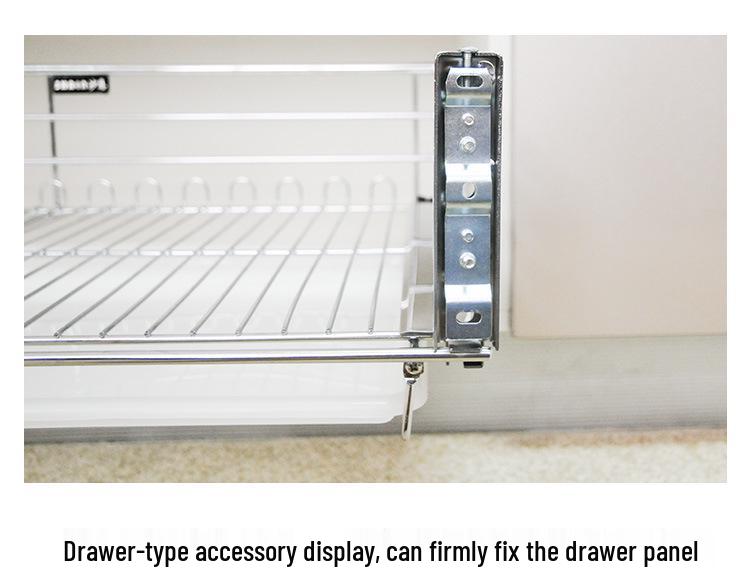 Shane Dvouvrstvý výsuvný košový zásuvkový regál pro kuchyňské skříňky