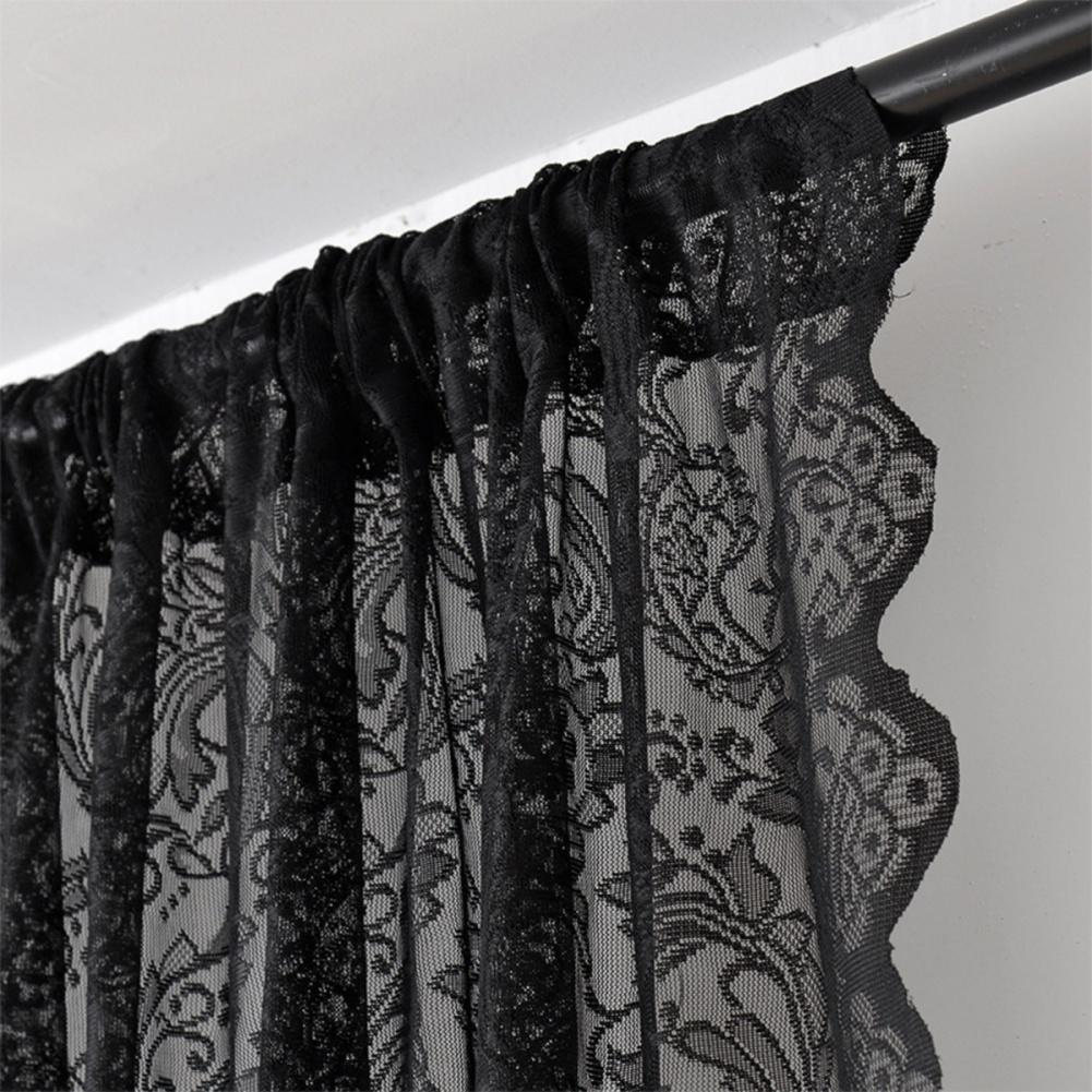 2 buc. Cortină Vintage din Dantelă și Gaze, Cortină Plasă Translucidă cu Gaică pentru Bară