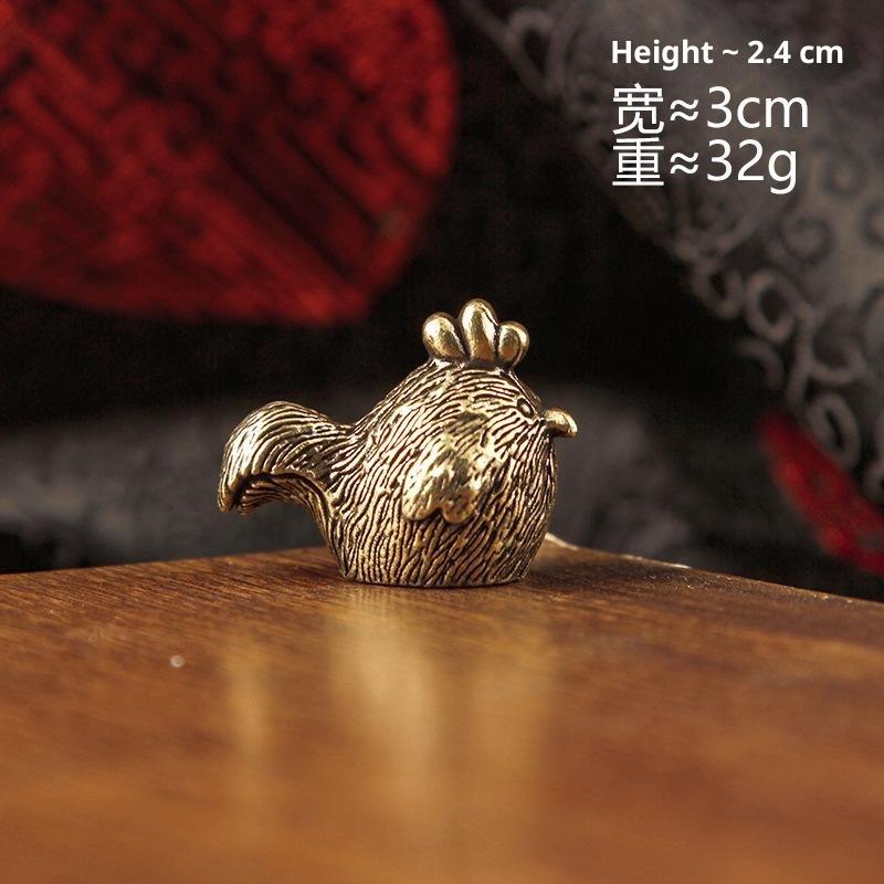 Brass 12 Zodiac Animal Head Sculpture Small Statue Desktop Ornaments Vintage Beast Figurines Mini Lucky Home Decorations Crafts