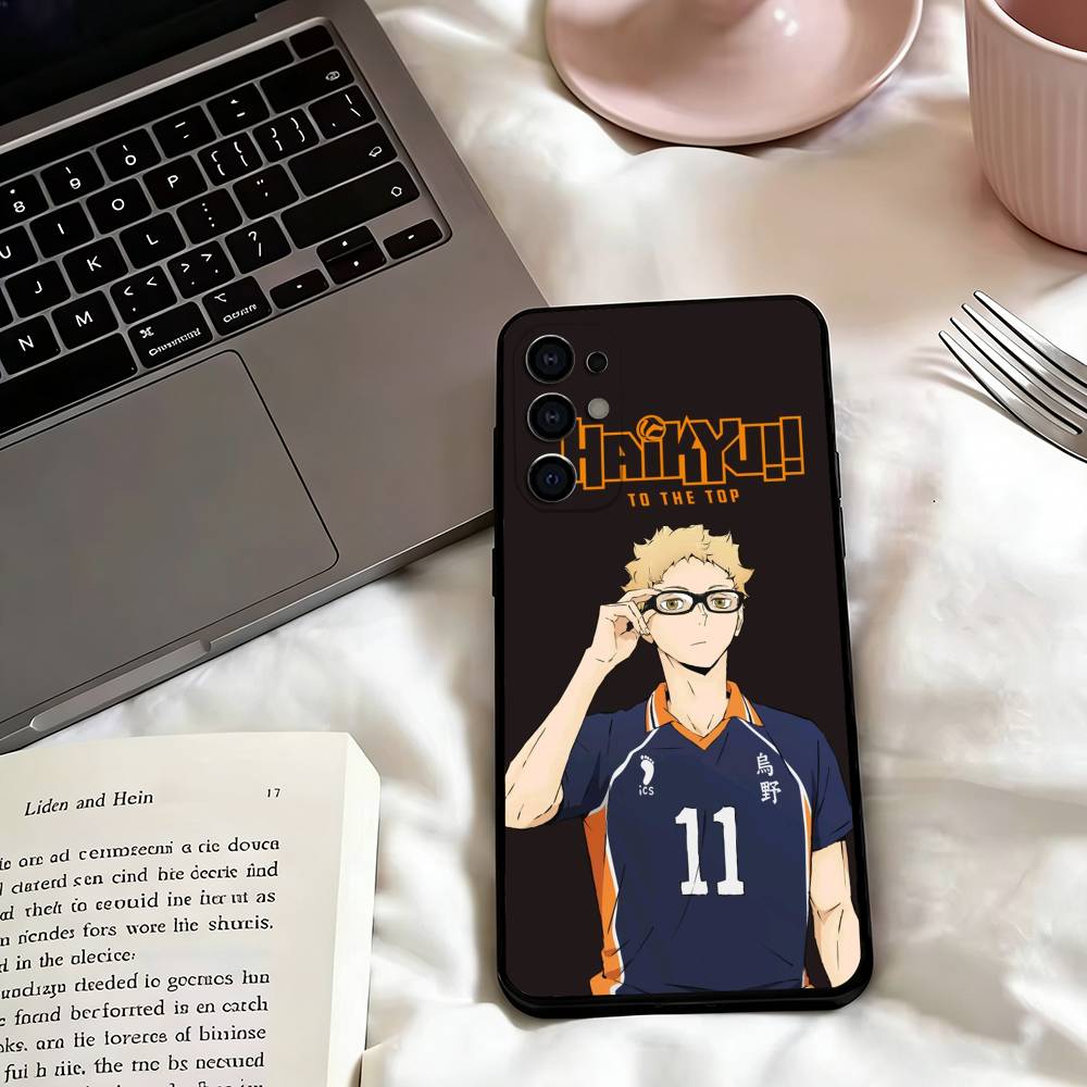 Haikyuu-u Tsukishima Phone Case Black Silicone Soft For Samsung S25,S24,S21,S22,S23,S30,Ultra,S20,Plus,Fe,Lite