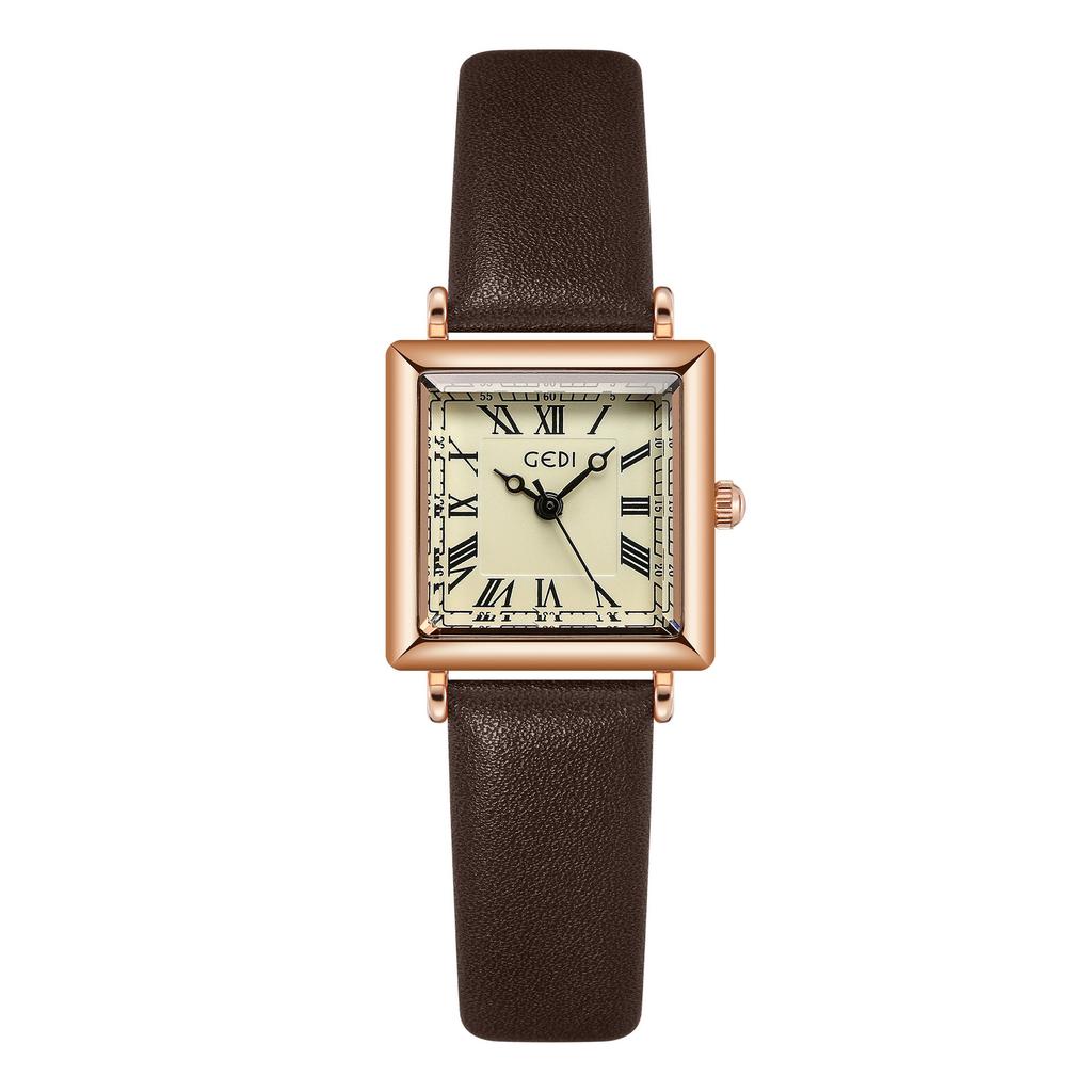 Student Vintage Watch Exquisite Small Square Disc Belt Watch Ladies Waterproof Quartz Watch