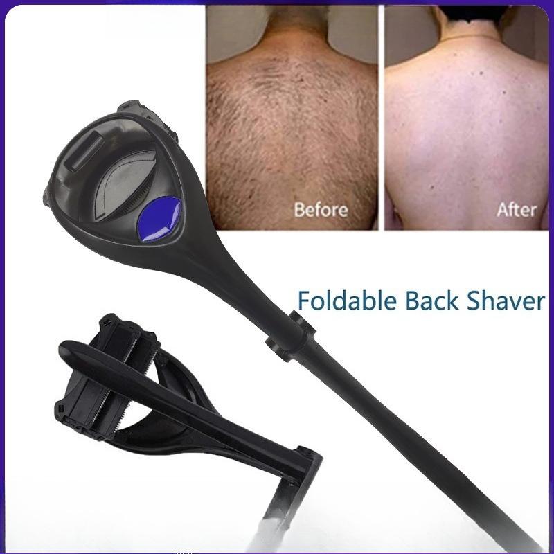 Pain-Free Back Scraper Tool Manual Long Handle Foldable Razor with Durable Blades for Home Use Practical Grooming Accessory