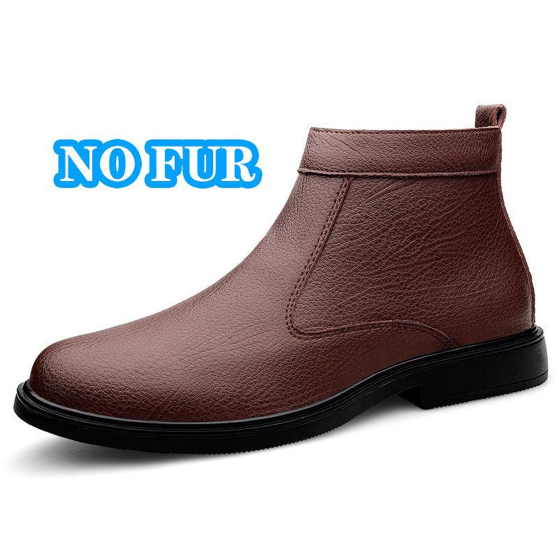 Autumn Winter New High-Top Leather Shoe Man Zipper Leather Chelsea Boots Fashion Men Ankle Boots Versatile Business Casual Botas