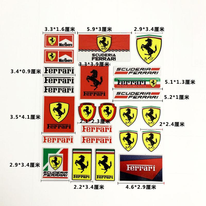 Светоотражающие наклейки на автомобиль Ferrari Декор для электровелосипеда, мотоцикла Персонализированные наклейки для команд Ferrari SJ Teams Competizione