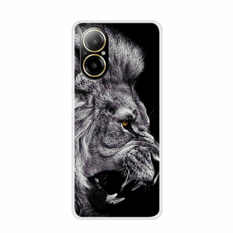 Soft Case For Realme C67 Painting Animals Luxury Silicone Phone Cover for Realme C 67 Protector Transparent Shell Clear Cases