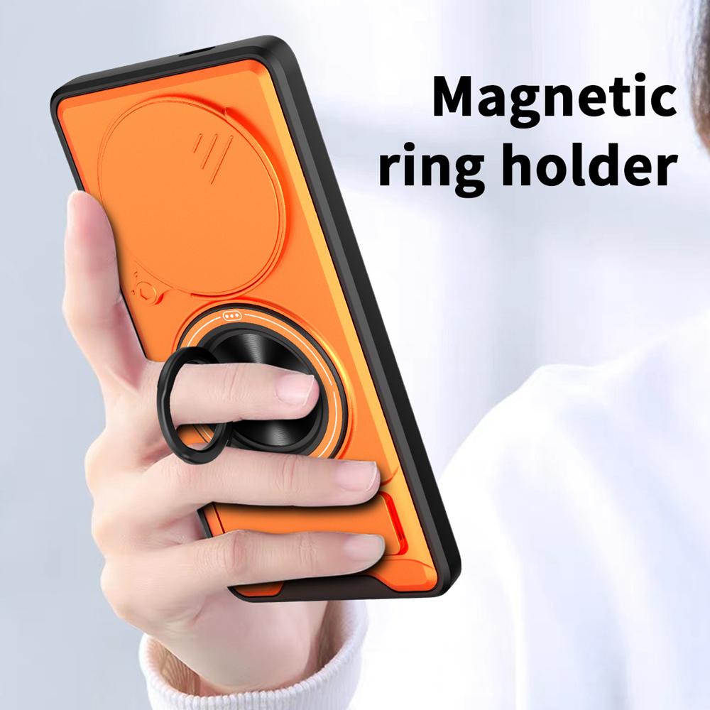 KEYSION Magnetic Phone Case for Honor X9c 5G Slide Camera Protection Upright Kickstand Shockproof Back Cover for Magic 7 Lite 5G