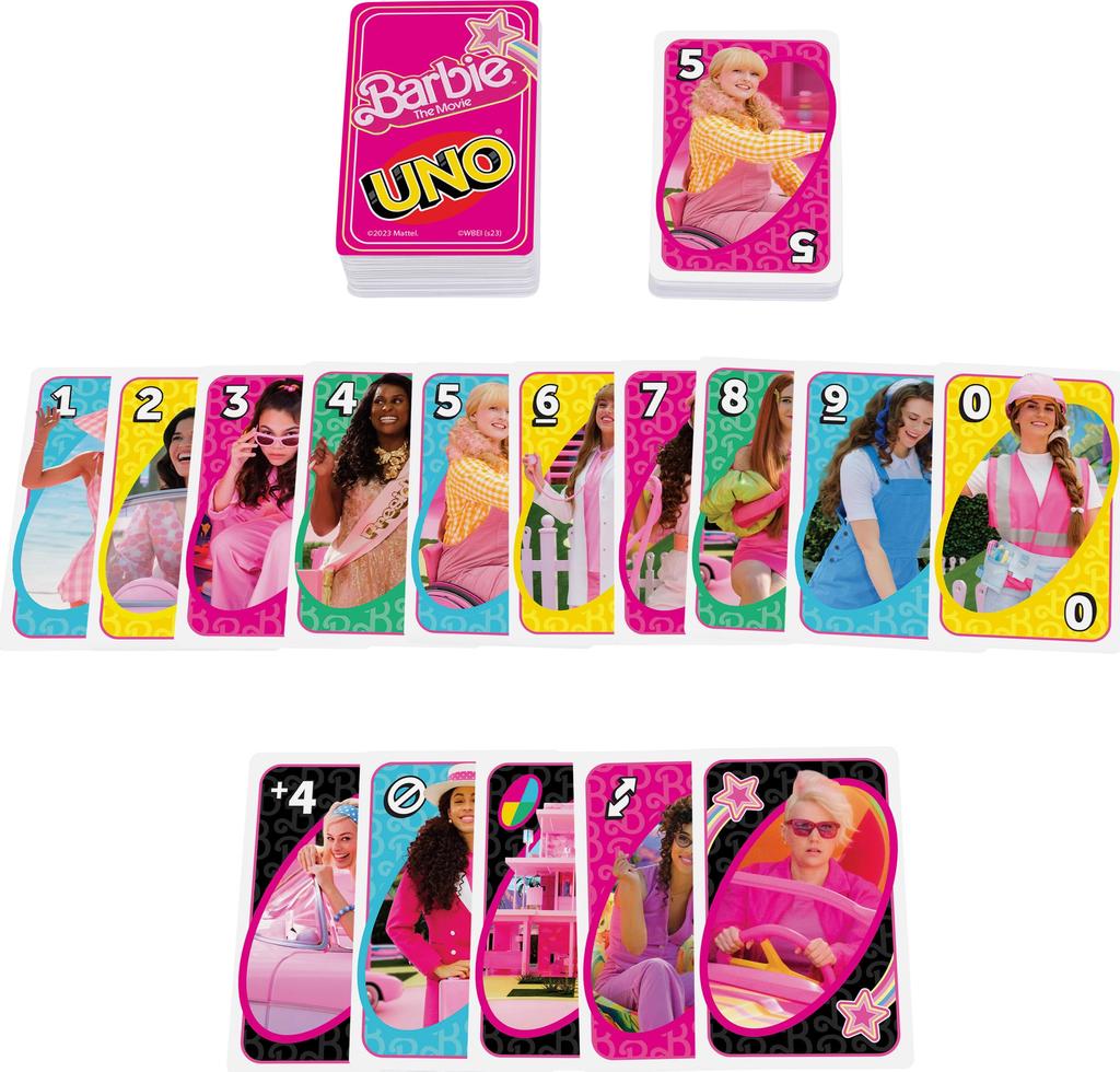 Mattel Games UNO Barbie The Movie Card Game - with Special Rules, Collectible Family Party Game, 2-10 Players, Ages 7+