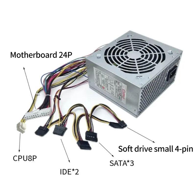 Desktop Computer Power Supply 200W/250W/300W/350W for Gaming Computers with Advanced Heat Management Case
