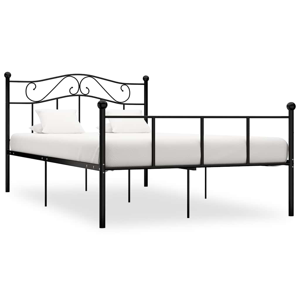 Black Metal Bed Frame 120 X 200 Cm
