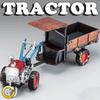 1:32 Wandelende Tractor Model Speelgoed Legering Diecast Landbouw Tractoren Geluid Licht Pull Back Rubberen Banden Speelgoedmodellen voor Kinderen Cadeaus