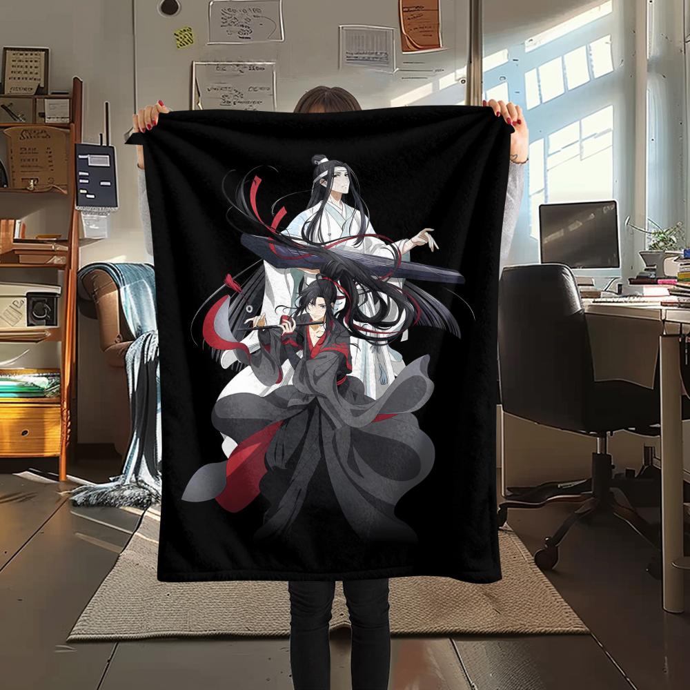 1 ST Grandmaster of Demonic Print Flanellen Deken, Hoge Kwaliteit Alle Seizoenen, Woondecoratie, Warmte en Comfort, Perfect voor Kerstcadeaus