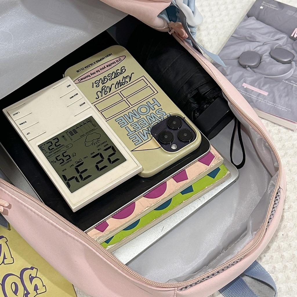 Schoolbag Korean New Contrasting Color Backpack Female Student Schoolbag Large Capacity Cute College Style High Value Casual Backpack
