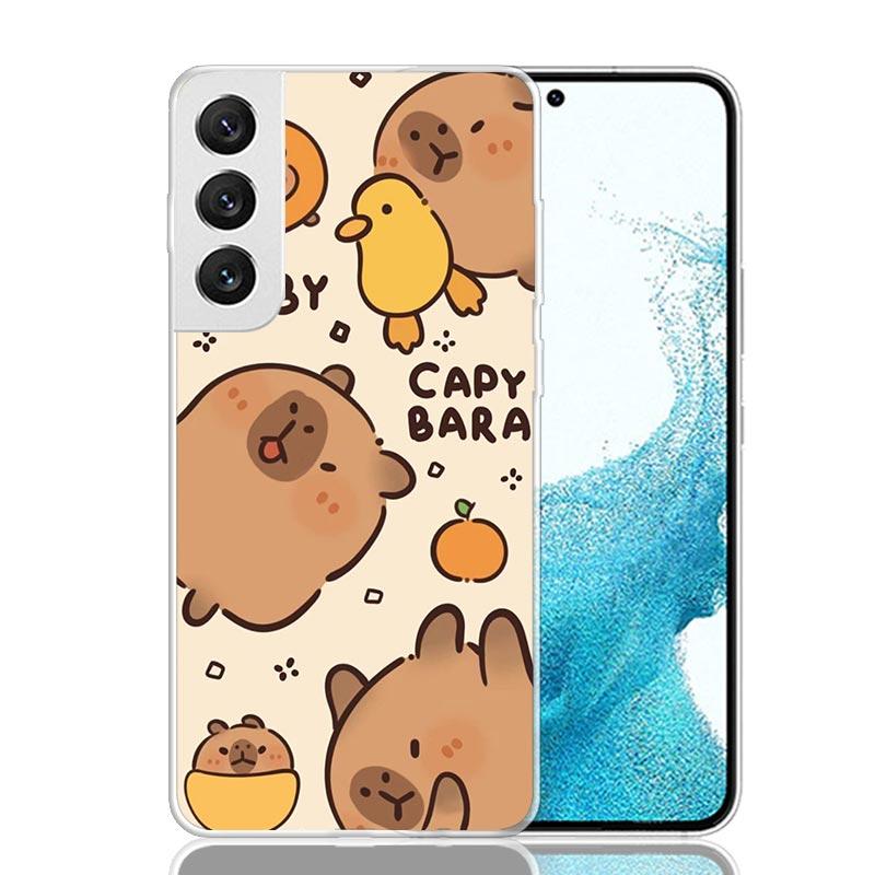 Coque de téléphone Animale Cartoon Capybara Drôle Pour Samsung Galaxy S26 Ultra S23 S24 S25 Edge S20 FE S21 S22 Plus Coque Souple Imprimée