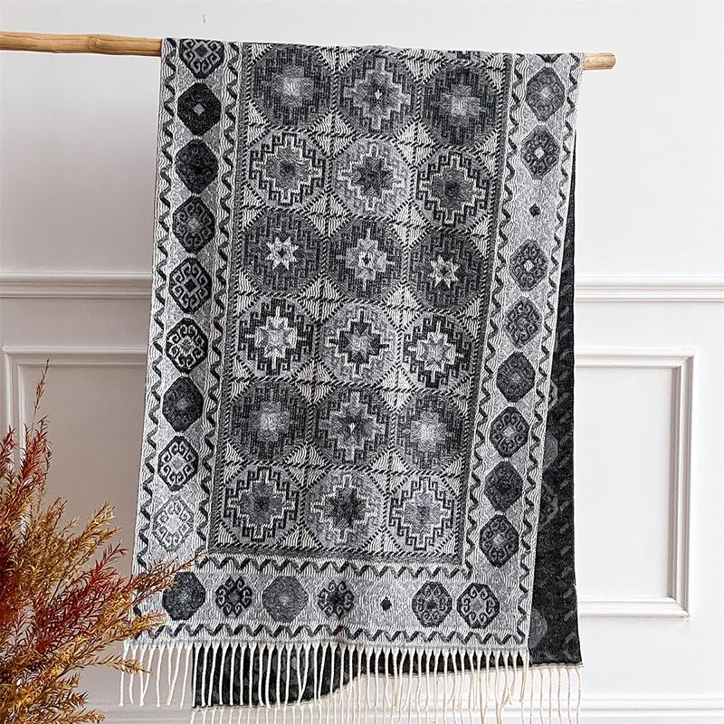 Luxury Winter Thick Warm Scarf Women Jacquard Cashmere Shawl Pashmina Blanket Bufanda Female Tassel Echarpe Poncho Stoles